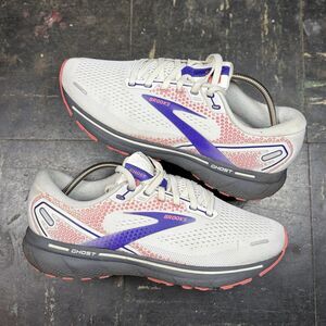 Brooks Ghost 14 Womens Shoes Size 9 White Running Walking Athletic Sneakers